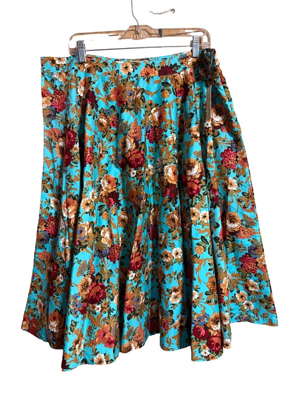 Lindy Bop Floral Retro Pinup Style Aline Full Midi Circle Skirt Size 4XL NWT